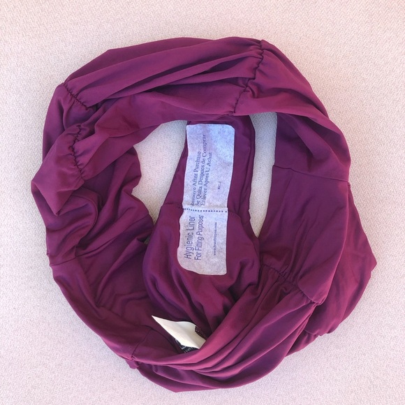 BECCA Ruched Vintage Cut High Waist Bikini Bottom Purple Burgundy Size LG - Picture 5 of 11